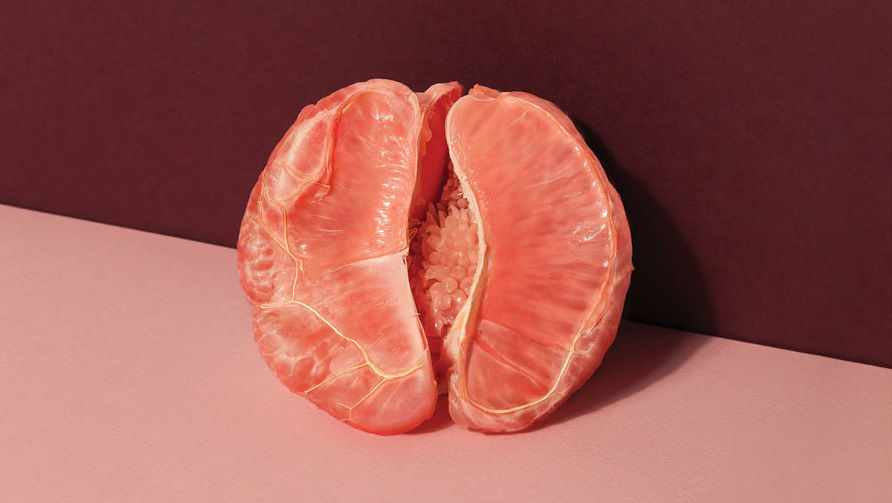 грейпфрут на розовом фоне