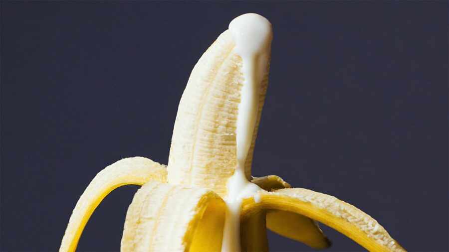 сливки на банане