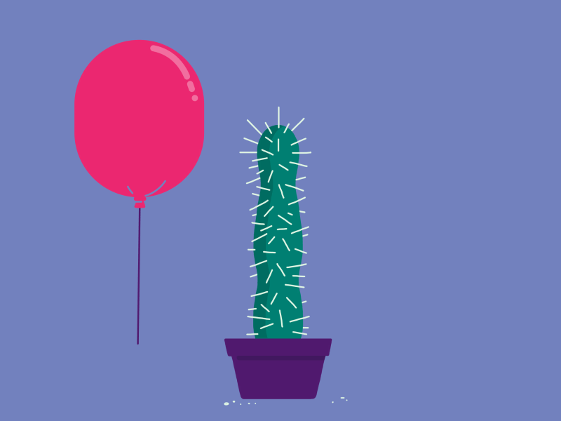 воздушный шарик и кактус