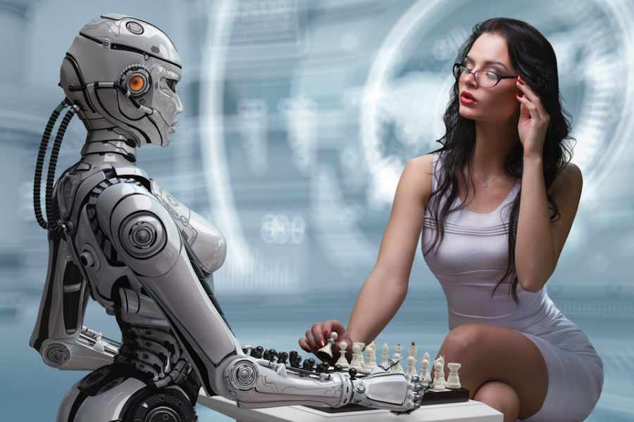 девушка и девушка робот
